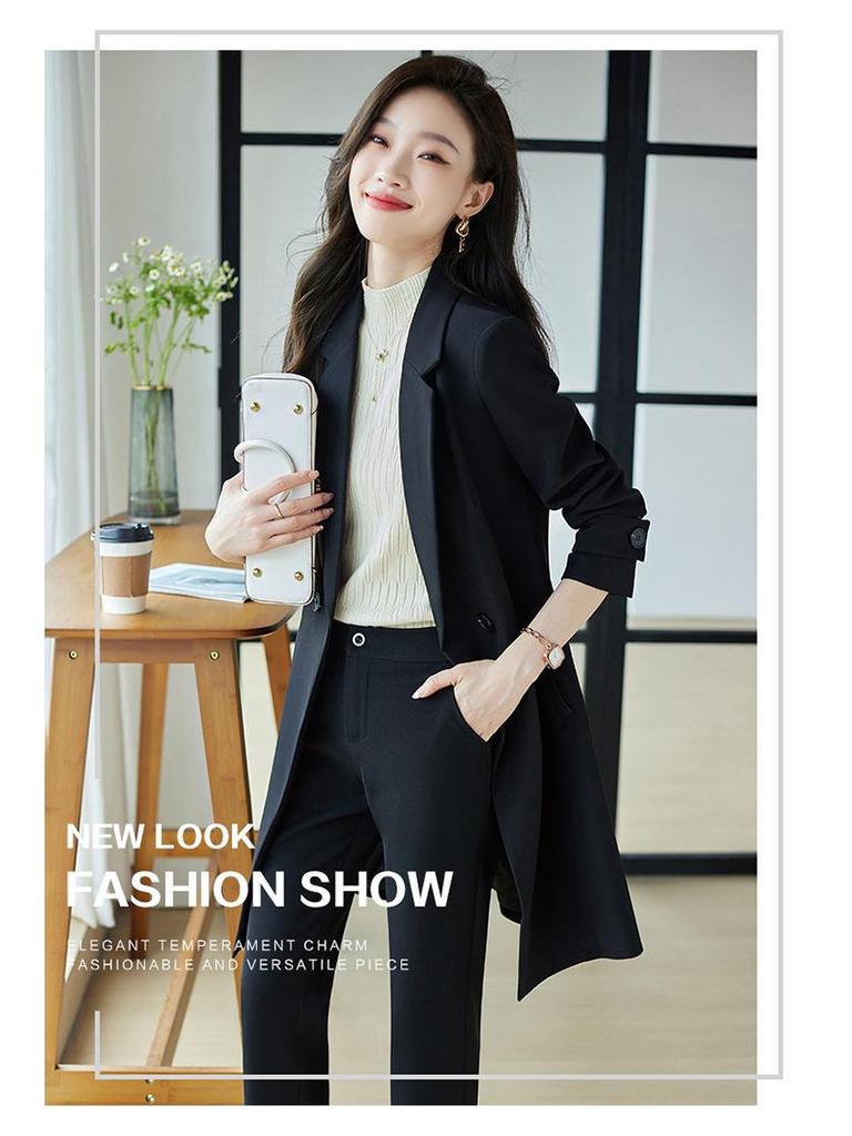 Damen Midilanger Roter Trenchcoat Anzug - High-End Businesskleidung für Herbst/Winter 2025
