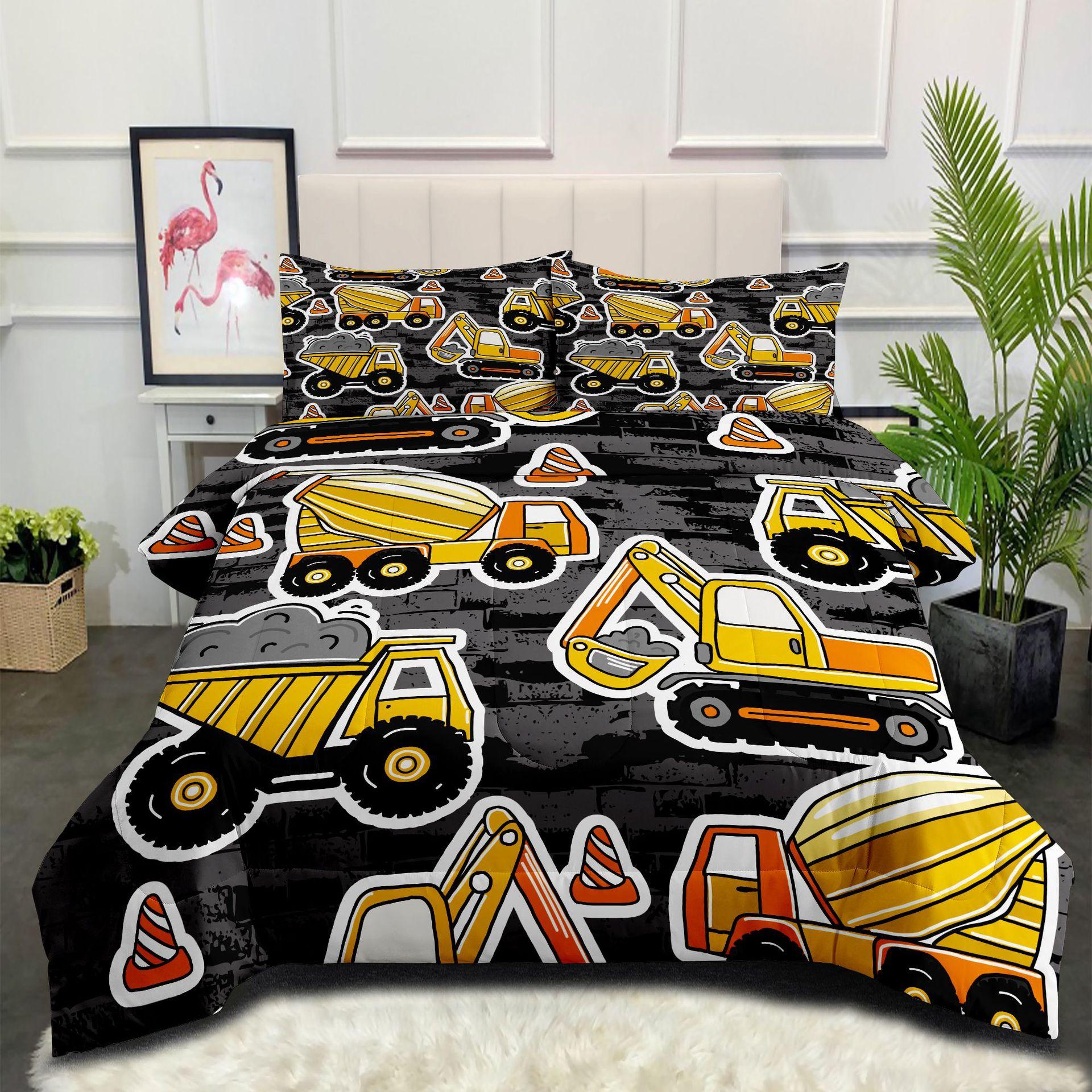 

Construction Vehicle Kids Bedding Set - Plush Quilt Cover 3-piece Set 140*200cm