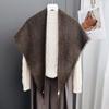 AIM physical wool triangle scarf, women's fringed casual loose literary scarf shawl, soft and skin-friendly scarf