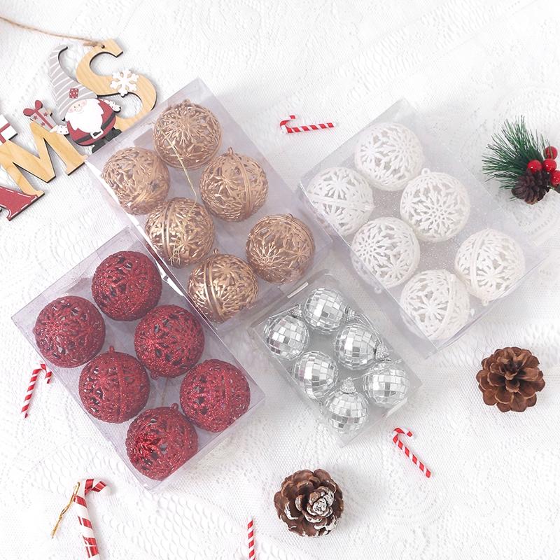 6CM 1Box Christmas Ball Christmas Decoration Xmas Tree Pendent Ornaments Home Decor Navidad New Year 2025 Party Supplies