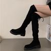 Fashion Mid Heels Women Long Boots 2025 Fashion Suede Platform Shoes Designer Elegant Winter Clasical Pumps Dress Knee Boots De Mujer