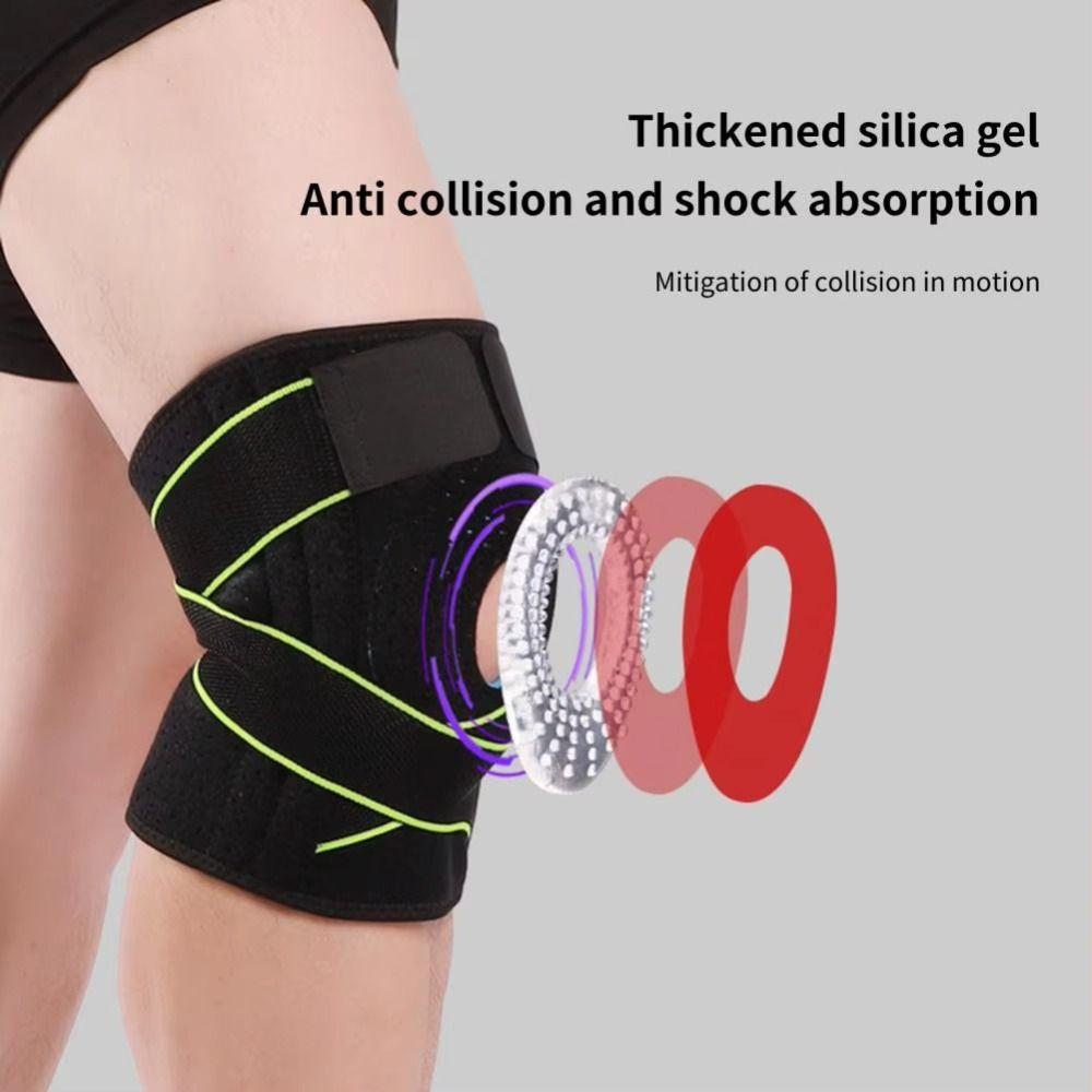 Adjustable Strap Compression Knee Brace Pressurized Elastic Knee Support  Volleyball Protection