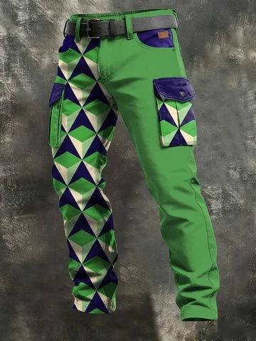 Y popular D printed men's trousers retro overalls new punk men's clothing independent