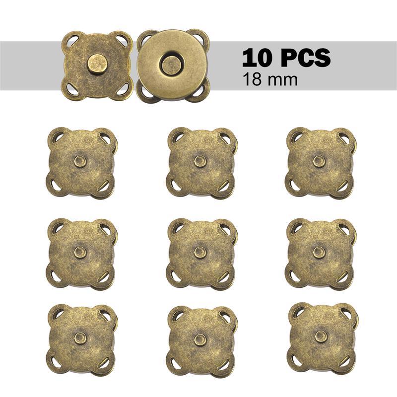 10 Piece/Pack Magnetic Snap Button Metal Plum Blossom Sew On Button Clasps Fasteners For Purses Handbag Clothes DIY Accessorie