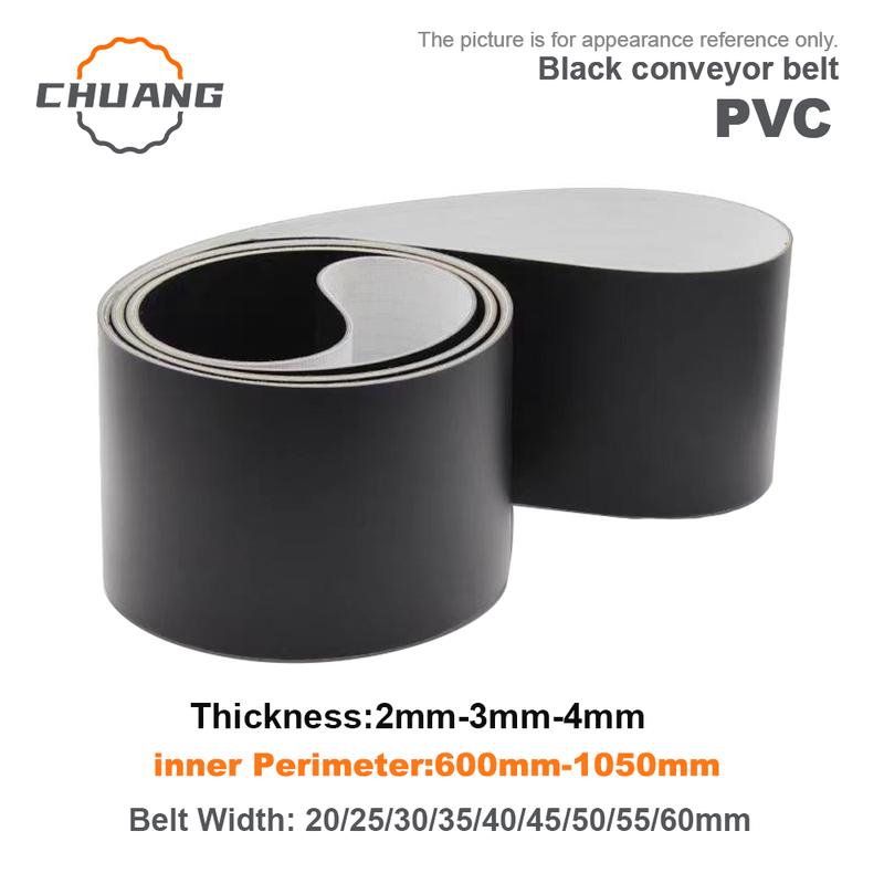 600mm-1000mm Matte Black PVC Industrial Transmission Conveyor Belt(Can Customized Size) 600mm
