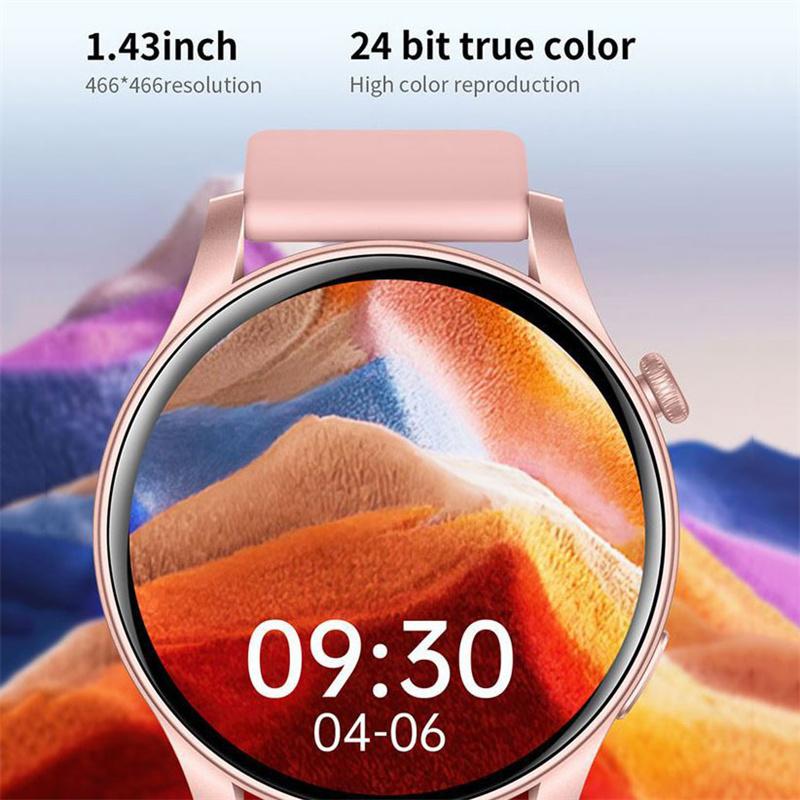 Mode Neues Multifunktions-Bluetooth-Sportarmband Smart Herzfrequenz AMOLED1.43" Blutsauerstoff Gesundheitsuhr Männer Frauen Sportarmband