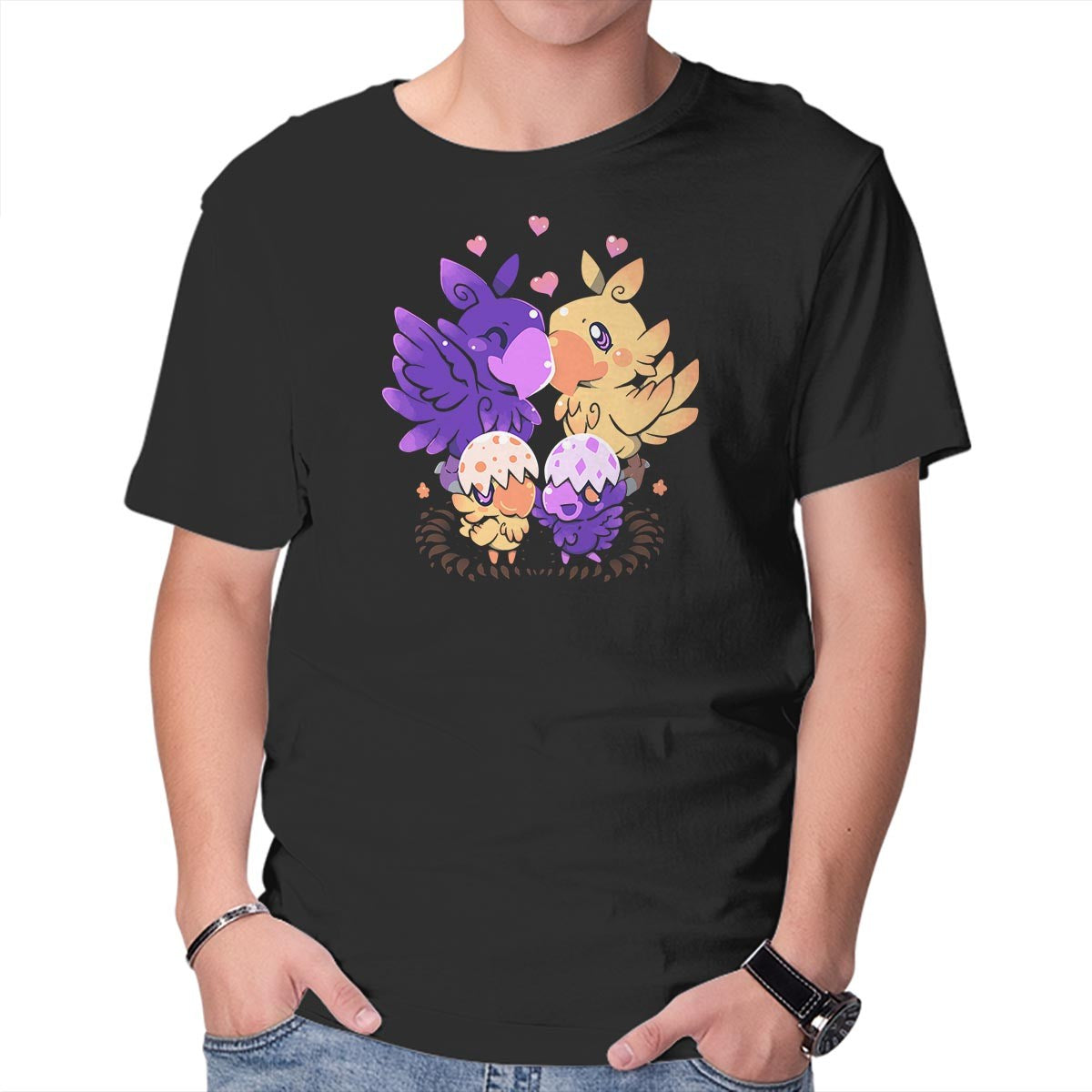 Unisex Crew Neck T-Shirt Loving Choco Family Graphic Short Sleeve Casual Tee XL