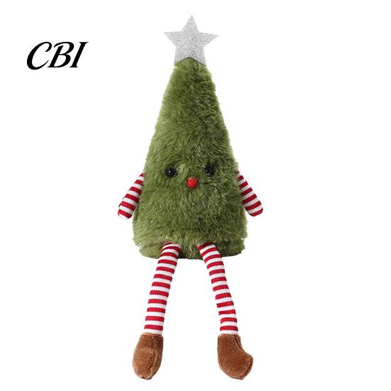 Christmas Tree Plush Doll Ornament with Dangling Legs, Cute Soft Stuffed Figure, Cozy Aesthetic Room Accents for Home Living Sofa And Party