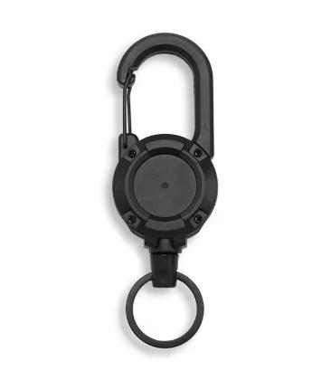1/5pcs Retractable Heavy Duty Pull Reel Carabiner Strong Steel Wire Rope Buckle Spring Key Ring Outdoor Sporty attachment Keychain Tool