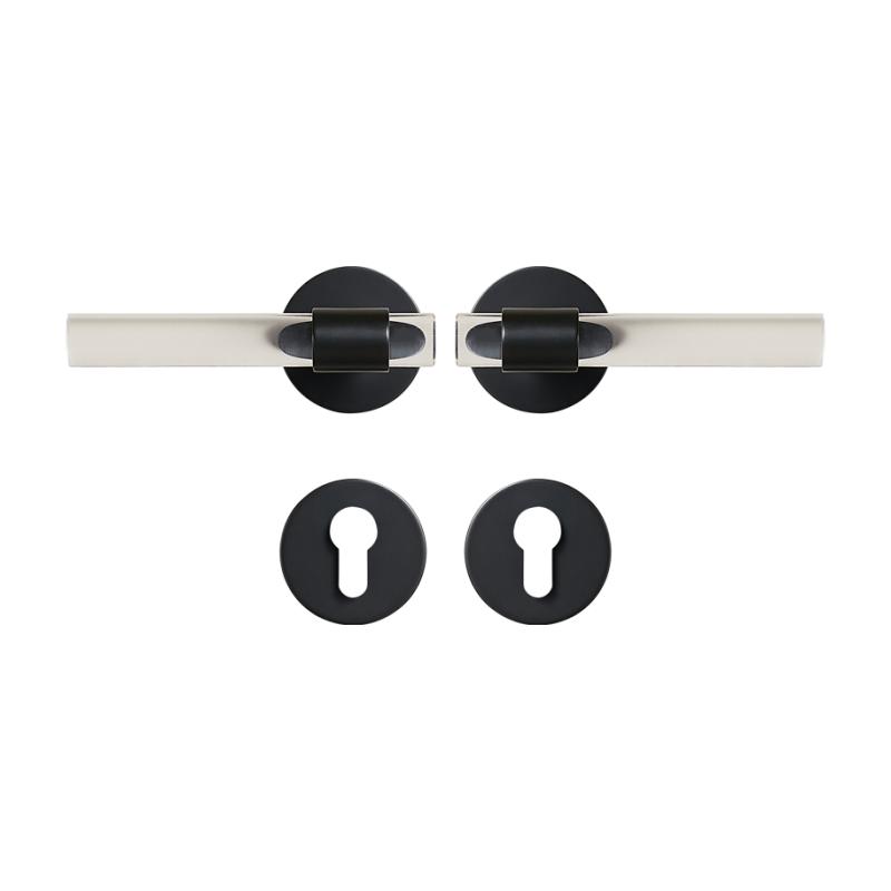 Dooroom Набор замков для дверей из латуни и акрила Современный интерьер Спальня Ванная Двойная деревянная дверь Набор ручек Комплект dummy-замков для приватности и проходных дверей