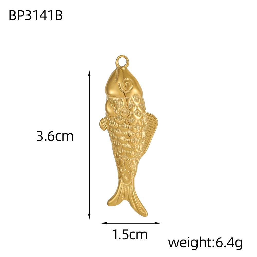 CARLIDANA Fashion Gold Plated Stainless Steel Fish Charms Pendants for Necklace Bracelet Earrings DIY Accessories Women
