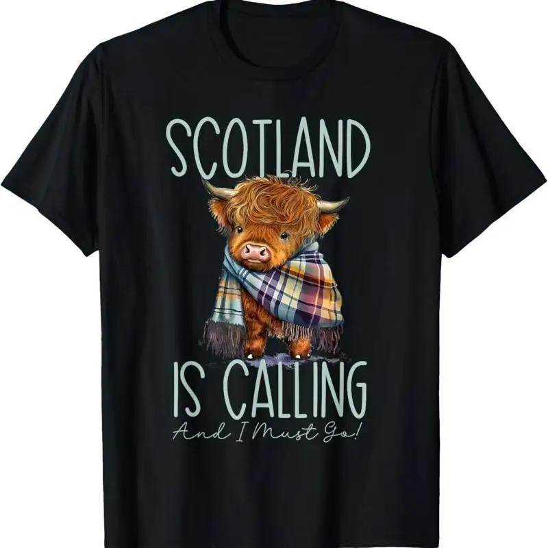 Funny Scoland Is Calling And I Must Go Highland Cow T Shirt