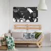 VIKAMA Retro Punk Band Live Tapestry Black and White Subculture Style Bedroom Dormitory Wall Hanging Living Room Home Decor
