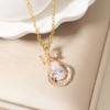 Teardrop Pendant Necklace for Women Fashion Golden Stainless Steel Clavicle Chain Wedding Party Daily Wear Jewelry Accessories