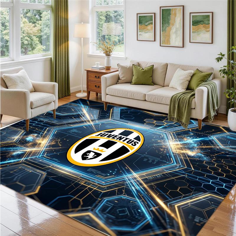 Juventus FC Design Crystal Velvet Rug Soft Decorative Mat for Bedroom Entrance