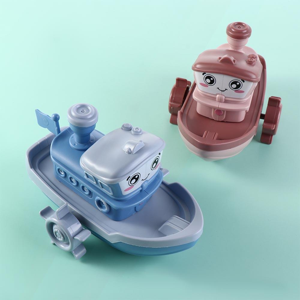 Playing Toys Swimming Beach Game Birthday Gifts Floating Ship Game Baby Bath Toys Clockwork Boat Cartoon Ship  Wind Up
