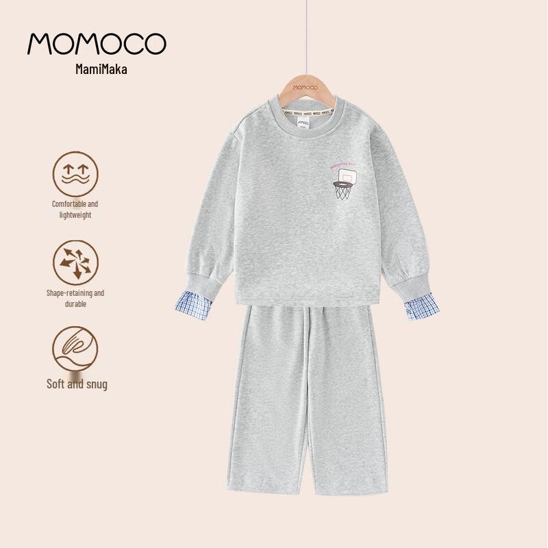 Mamimaka Kids  Faux Two-Piece Sweatshirt Set for Boys 110