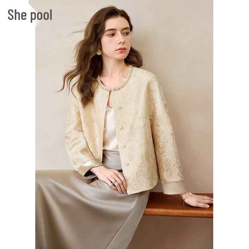 Women s New Chinese Style Beaded Round Neck Jacket XL