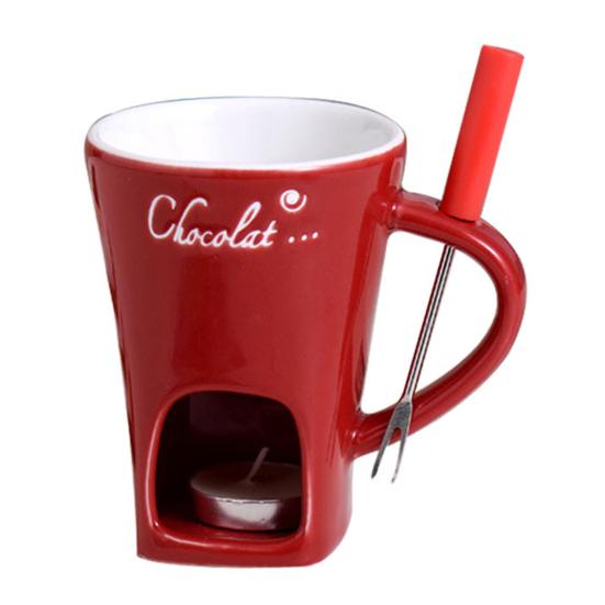 

Керамическая кружка для шоколадного фондю, чашки для сырного фондю с вилками, персональная чашка для растапливания шоколада для сыра, масла, закусок, мини-подогреватель для чайной свечи, подарок