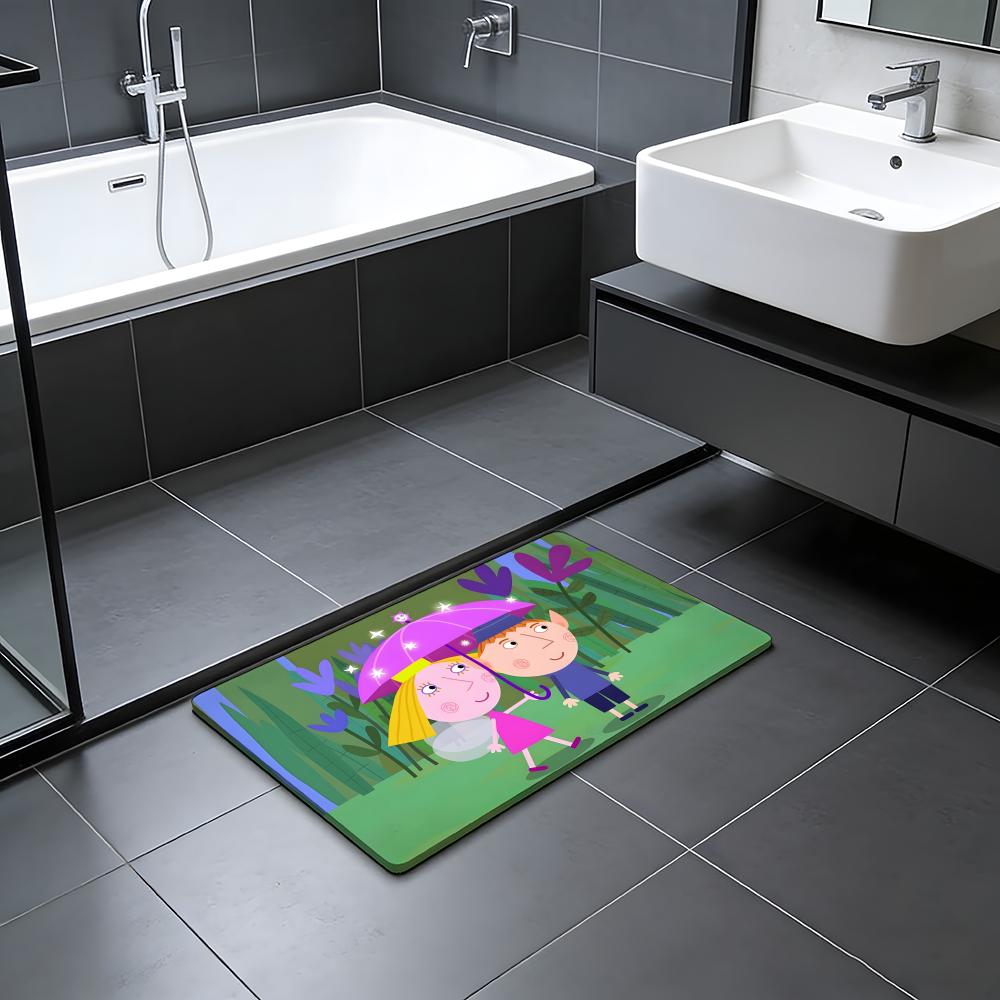 ANIME B-Ben Holly's Kleines Königreich Fußmatte Saugfähige Fußmatte Rutschfeste Eingangsteppich für Badezimmer Toiletten und WCs