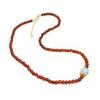 S925 Silver Red Agate & Pearl Tower Necklace - Light Luxury Chinese Style Women's Fashion
