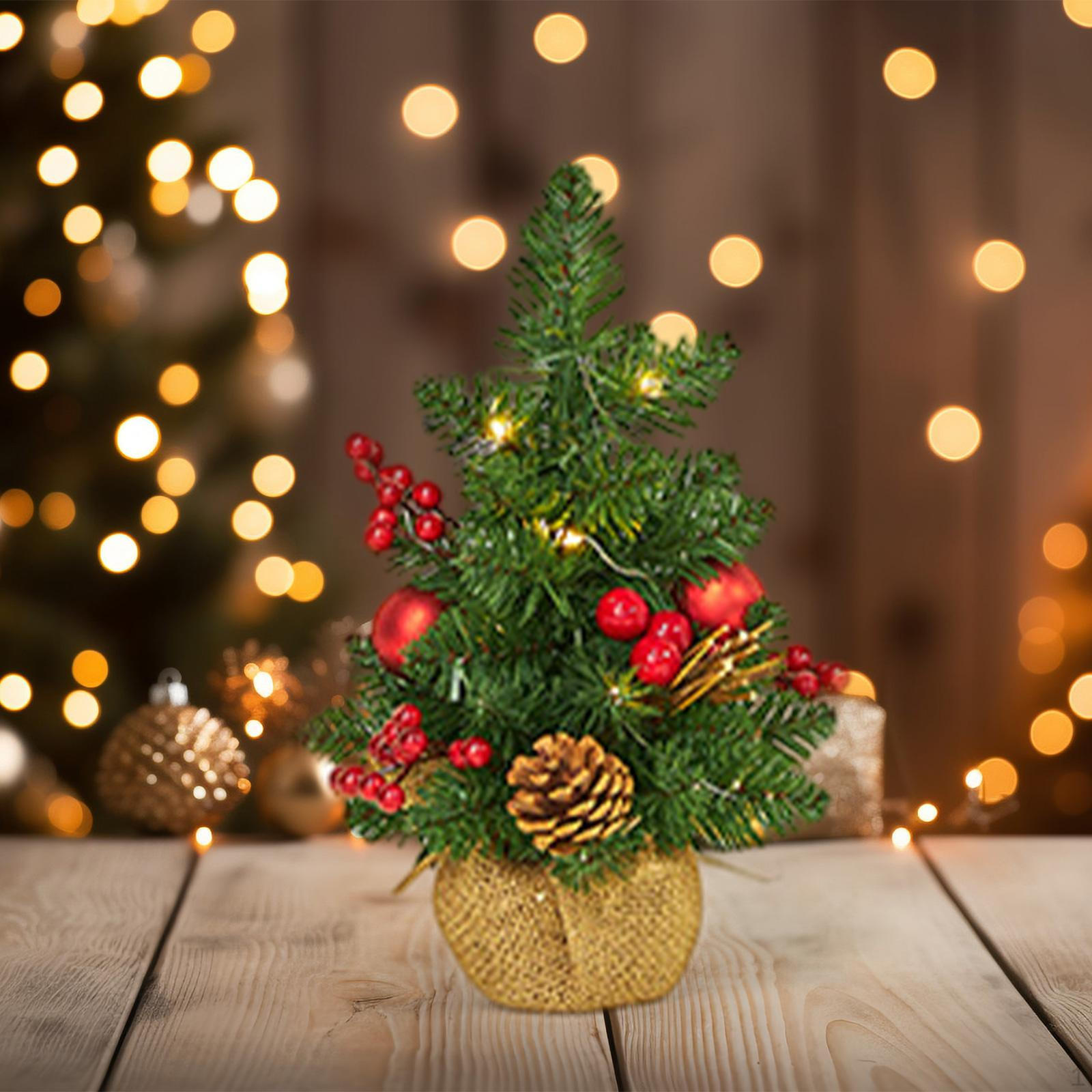 

Искусственная новогодняя елка с подсветкой, настольное уличное украшение