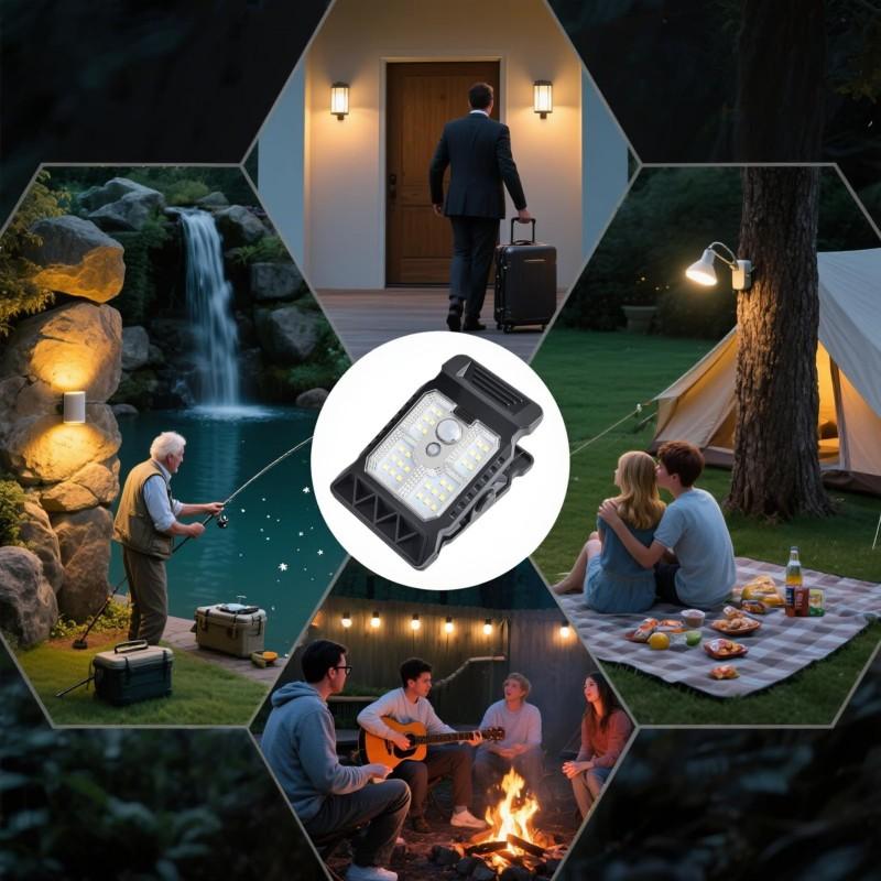 Clip-on LED Solarleuchte Smart Human Induction Outdoor Gartenleuchte Wasserdichte Außenlampe für Zelt Garage Hof Hohe Helligkeit
