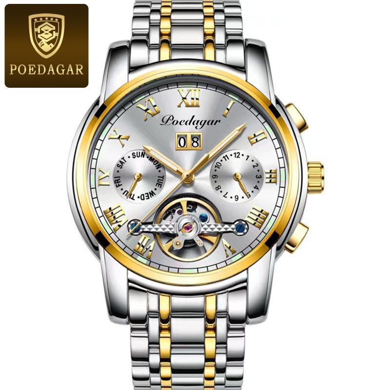 Top Brand Explosive Automatic Waterproof Men's Mechanical Watch Steel Hollow Men's Watch Multifunctional Luminous Fashion Watch