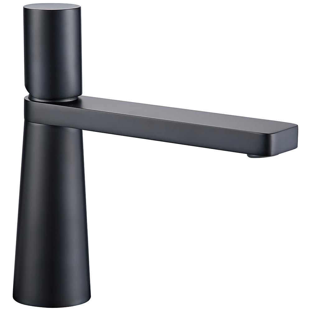 Bathroom Faucets Black Brass Single Hole Single Handle 360 Degree Rotation Deck Mounted Basin Hot And Cold Water Sink