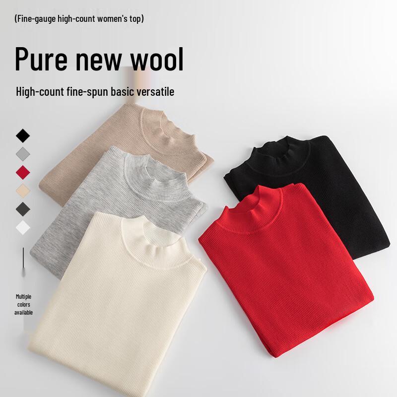 Hengyuanxiang Women's 100% Wool Knit Sweater