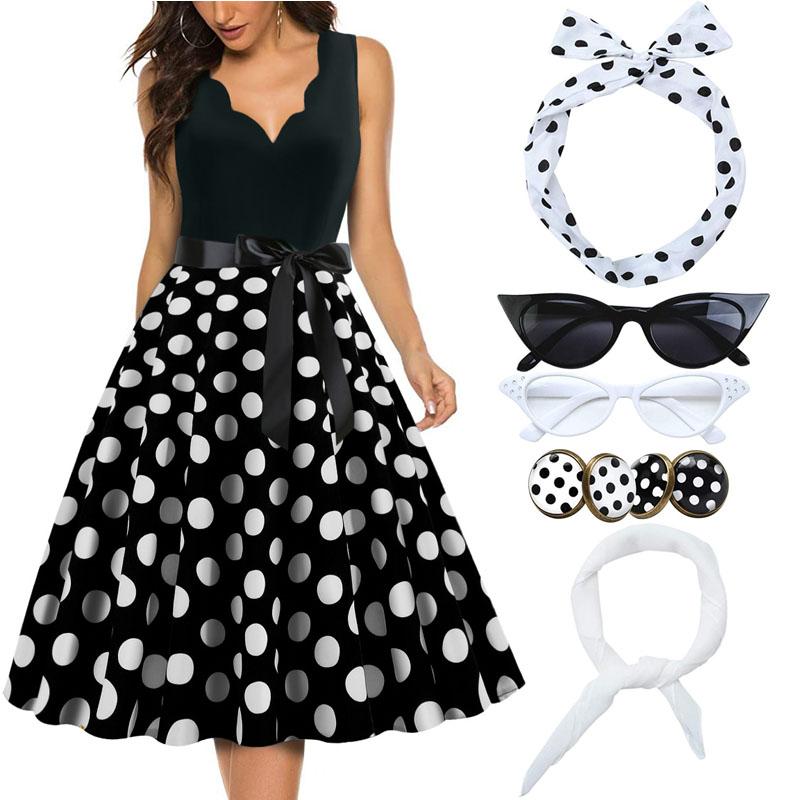 Lunares Disfraz Los 60 Fiesta Disfraces De Los 70 80 Para Mujer