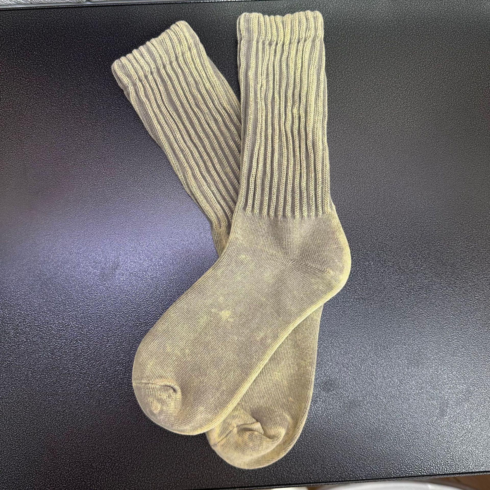 

Vintage Tie-Dye, Dirty Washing, Waste Earth Style, Thick Thread Socks, Faded Old Mid-Leg Socks, Couples Pile Socks