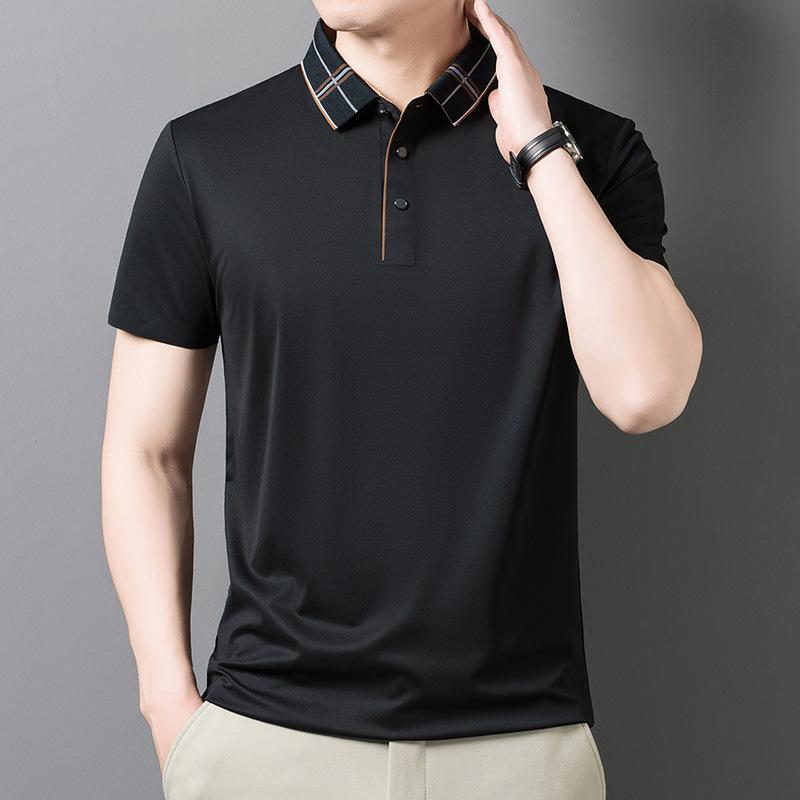 Men's Polo Summer Ice Short Sleeve T-Shirt Business Casual Top