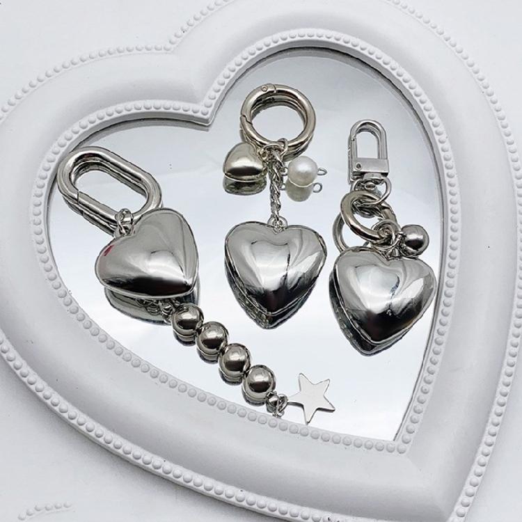 Colorful Heart Keychain Love Shape Bag Charm Pendant Decoration Handmade Jewelry