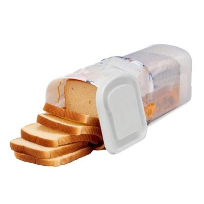 Bread Storage Container Plastic Transparent Space Saving Multifunctional With Lid Bread Saver For Sandwich Toast French Fries