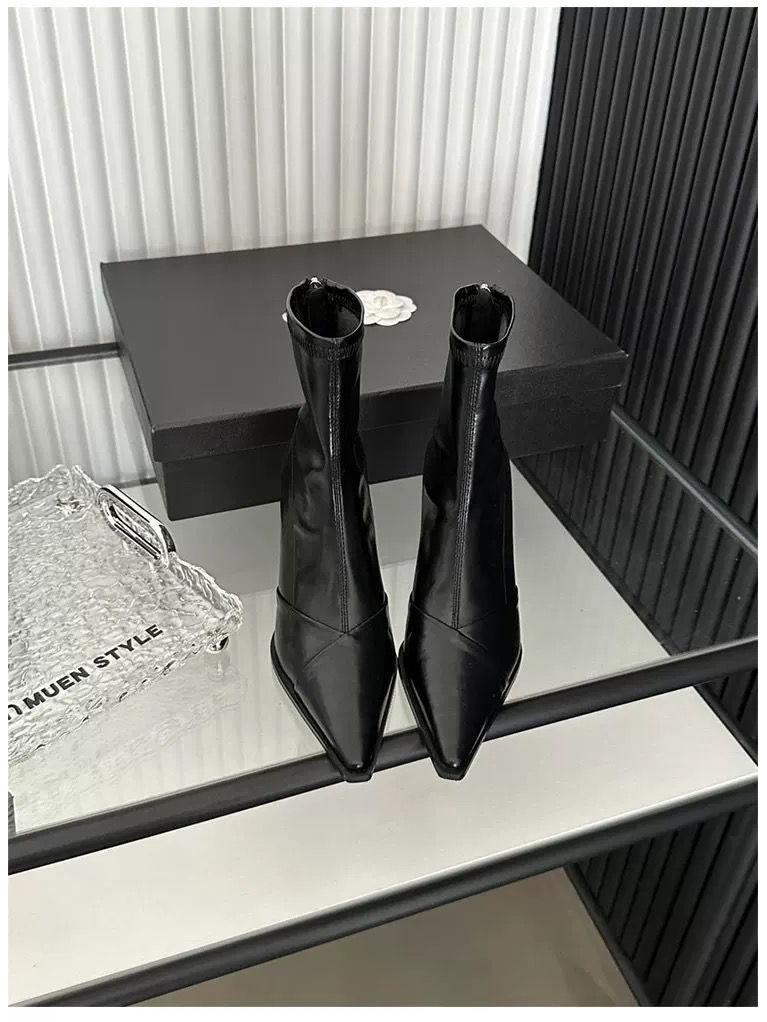 Women's Pointed Toe Stiletto Ankle Boots - Fleece-lined, Slimming Design for Autumn/Winter 2025