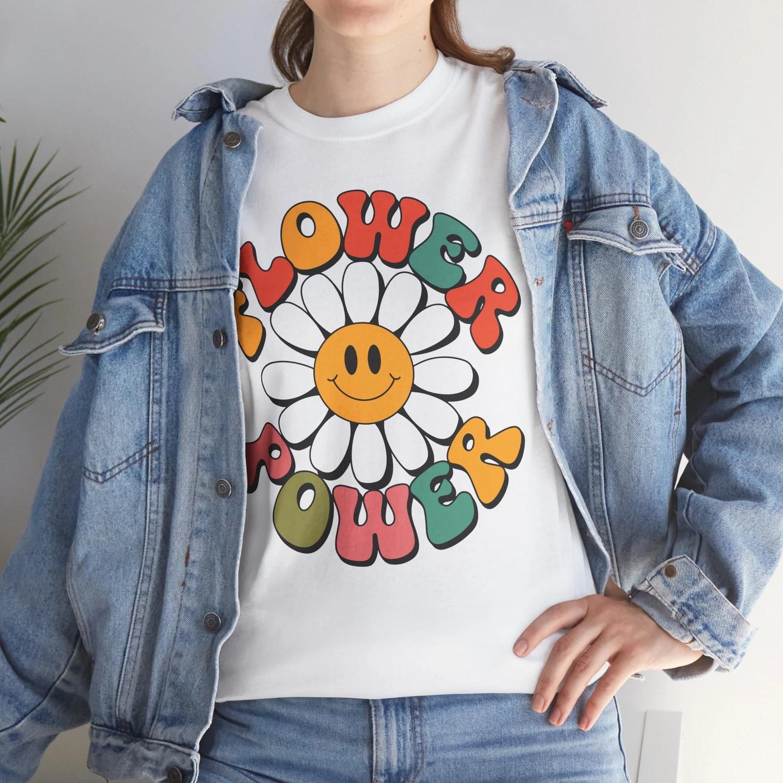 FLOWER POWER T-Shirt - Trendy Flower Tee for Free Spirits & Hippie Vibes 4XL