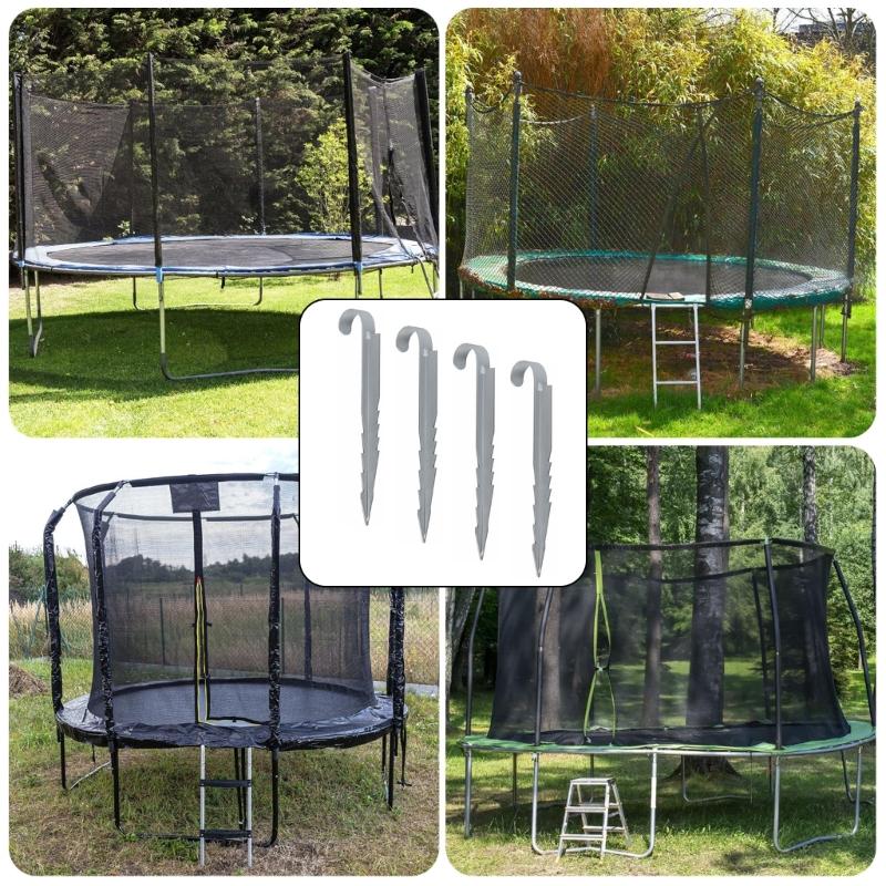 4Pcs Trampoline Wind Stakes Swing Fixing Hook Heavy Duty Ground Stakes Outdoor Equipment Achoring Tool Enduring