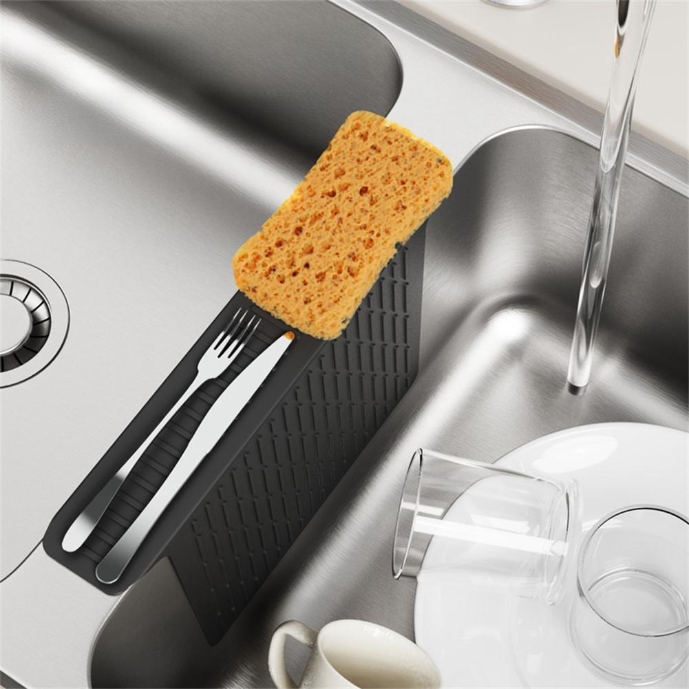 1pcs Silicone Sink Saddle Mat Kitchen Sink Protector Divider Mat Heat Resistant Coaster Multi-function Kitchen Tool