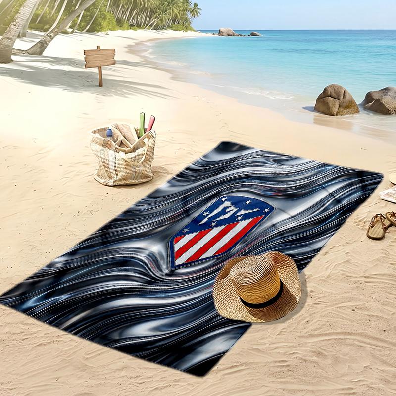 Toalla de Playa Estampada del Atlético de Madrid Secado Rápido Suave Portátil Grande Rectangular Manta de Playa para Viajes Piscina