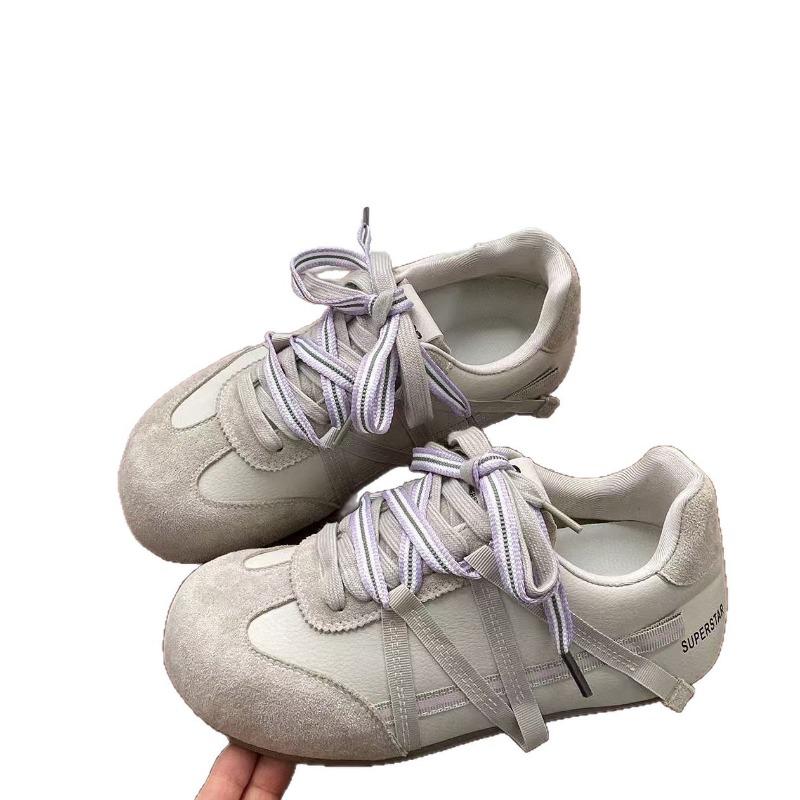 Color matching inner height increase women's autumn new versatile retro casual sports board shoes little white shoes