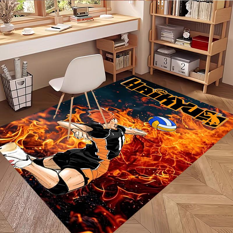 Haikyu Print Rug, Washable Floor Carpet, For Entryway Dorm Laundry Room Office Study, Home Decor Birthday Christmas Gift