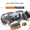 Two-Sided Corals Fleece Car Wash Gloves, Pair of Hand Cleaning Mitts with Orange and Gray Sides for Vehicle Washing and Kitchen Counter Wiping