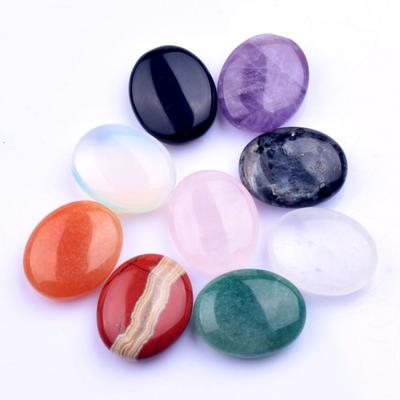1pc Natural Stone Oval Agates Amethysts Pink Crystal Beads Healing Crystal Massage Stone