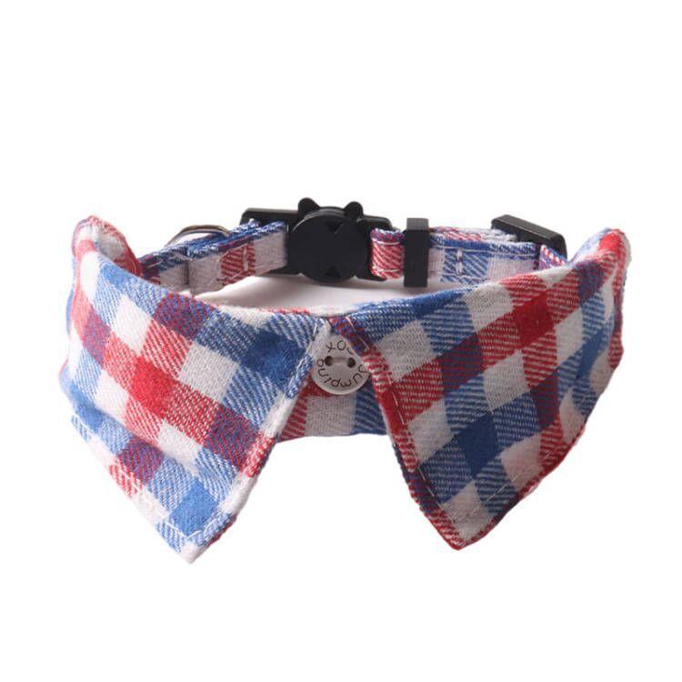 New Pet Cat Collar British Gentleman Plaid Bow Tie Stylish Accessory for Cats Dog Accessories Cat Collar Dog Y Harness