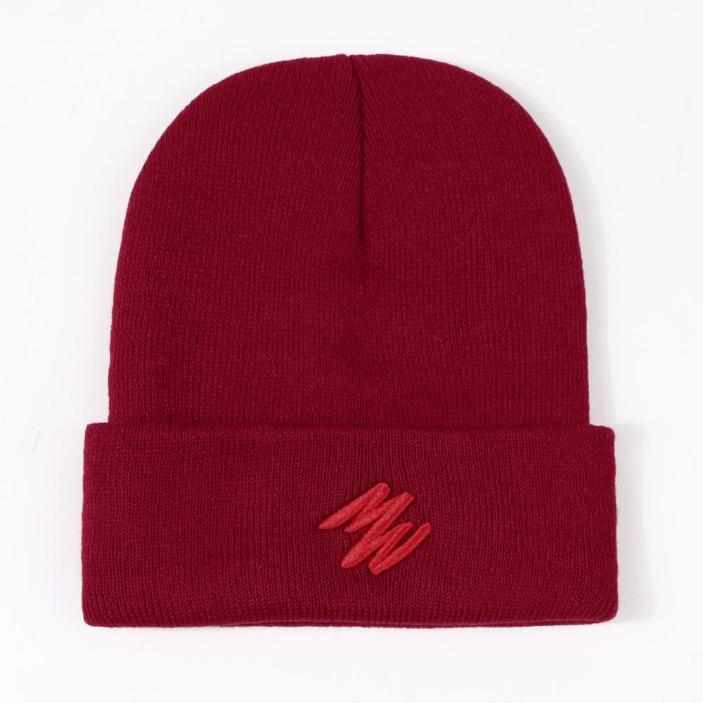 Winter Warm Knit Hat Fashion Letter Embroidery Ear-protection Cap