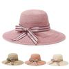 Summer Hat Large Brim Women's Sunscreen Sunshade Bow Straw Hat Fashion Holiday Beach Breathable Big Brim Straw Hat