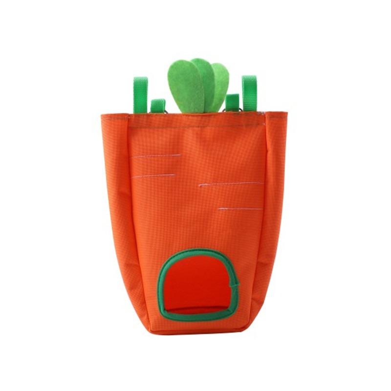 Rabbit Hay Feeder with Hooks Carrot Shape Oxford Cloth Guinea Pig Hay Feeder Hanging Bag Food Storage Pet Supplies Accessories