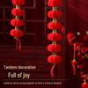 New Year Spring Festival Red Lantern Pompon Ornament for Indoor Decor and Potted Plants