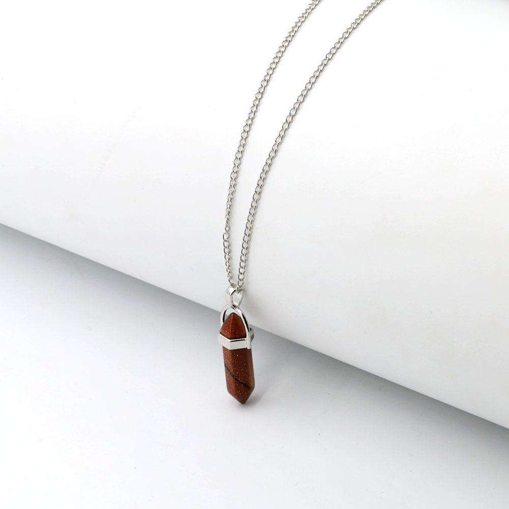 Hexagonal Pyramid Pendant Clavicle Chain Necklace